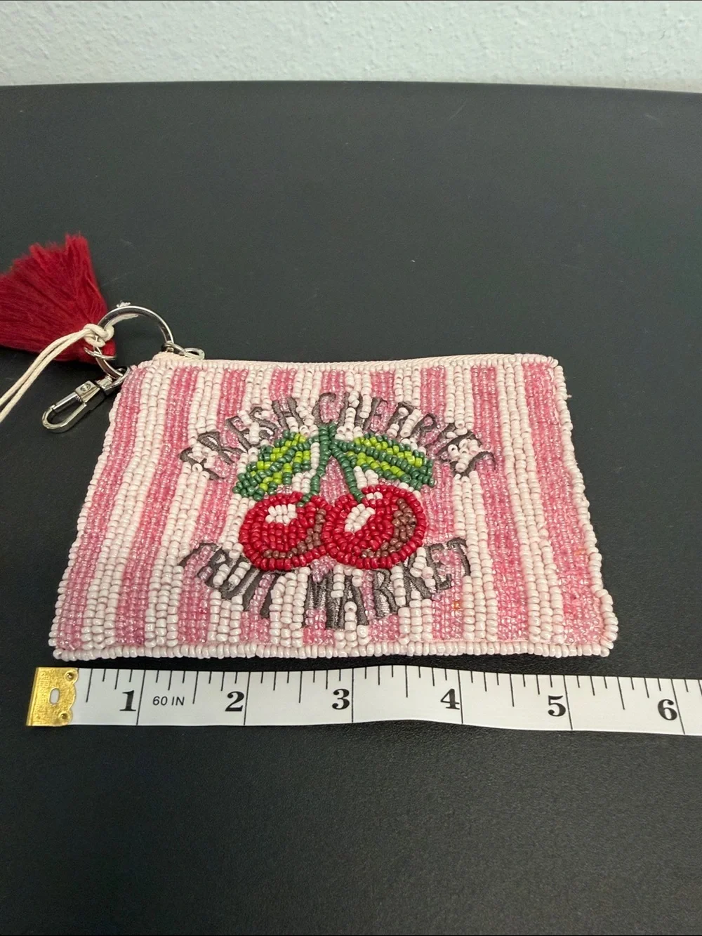SOL + Mer | Beaded Cherry Coin Pouch 🍒